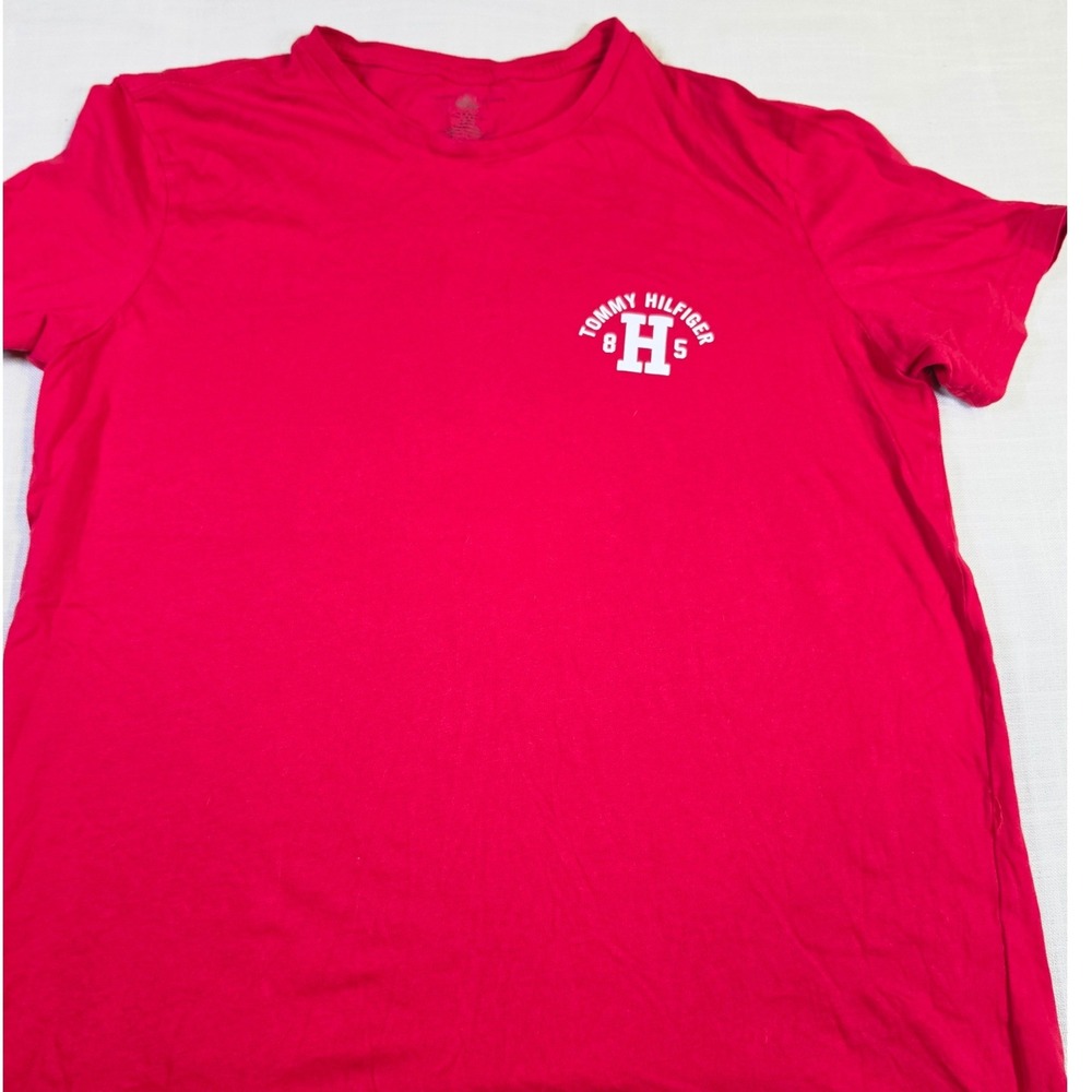 Tommy Hilfiger Mens Red Cotton Logo Sleepwear T-Shirt Lounge Top Large 0602